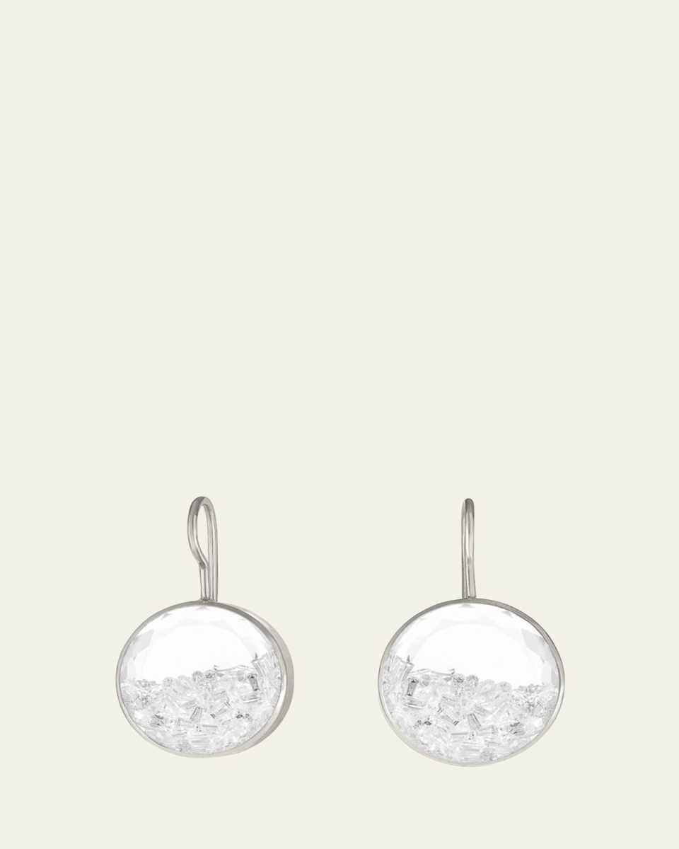 18K White Gold Core 12 Kaleidoscope Shaker Earrings with Sapphire and Diamonds